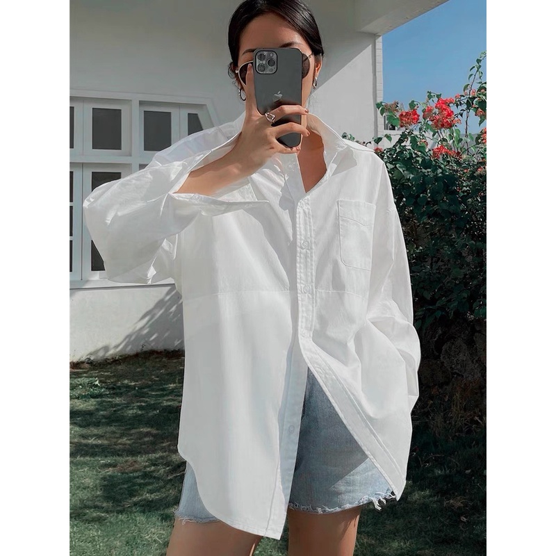 (Hàng có sẵn) Áo somi boyfriend nữ form rộng cá tính.