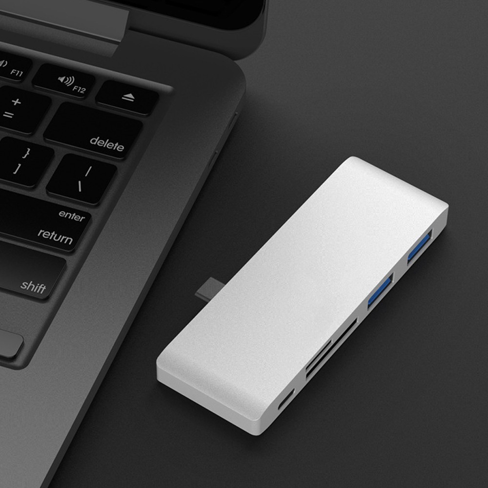 Type-C Hub USB-C Adapter 5 Ports PD Charging + 2 x USB 3.0 + SD / Micro Card Reader for MacBook Pro Dock