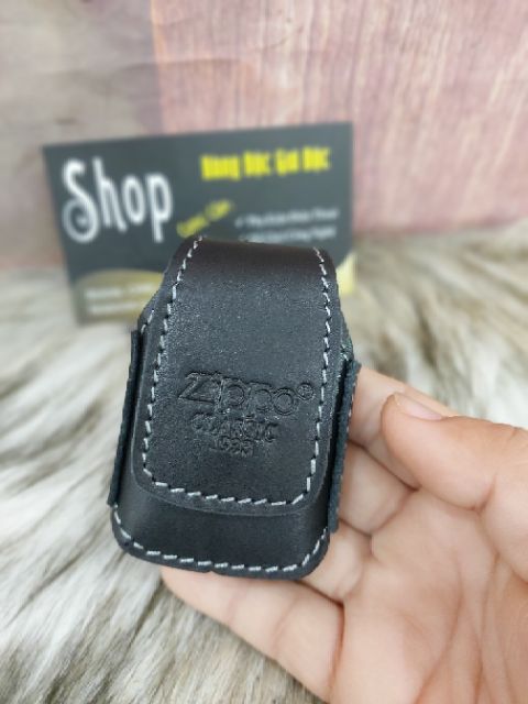 Bao da đựng Zippo da thật 100% đeo vào thắt lưng đẹp