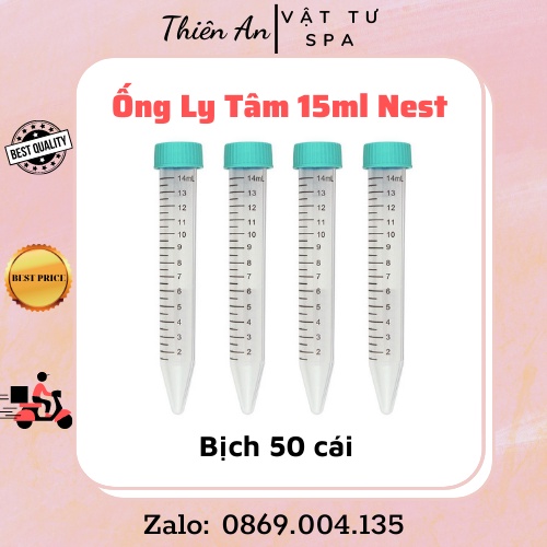 Ống Ly Tâm 15ml NEST Tiệt Trùng Từng Ống (Bịch 50c) - Ống Falcon 15ml NEST
