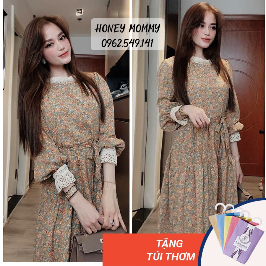 Váy Bầu Hoa Nhí Tay Phối Ren HD4805 Honey Mommy