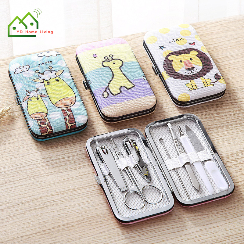 Bộ 7 Dụng Cụ Cắt Móng Bằng Thép Không Gỉ Vỏ Họa Tiết Hoạt Hình