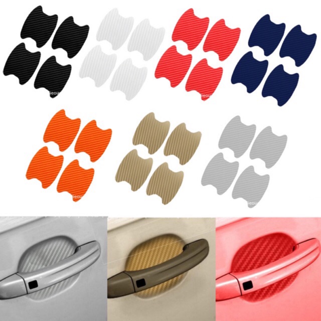 Set 4 miếng dán hõm cửa xe hơi chống trầy xước cho KIA BENZ BMW Toyota Ford VOLVO MAZDA HONDA