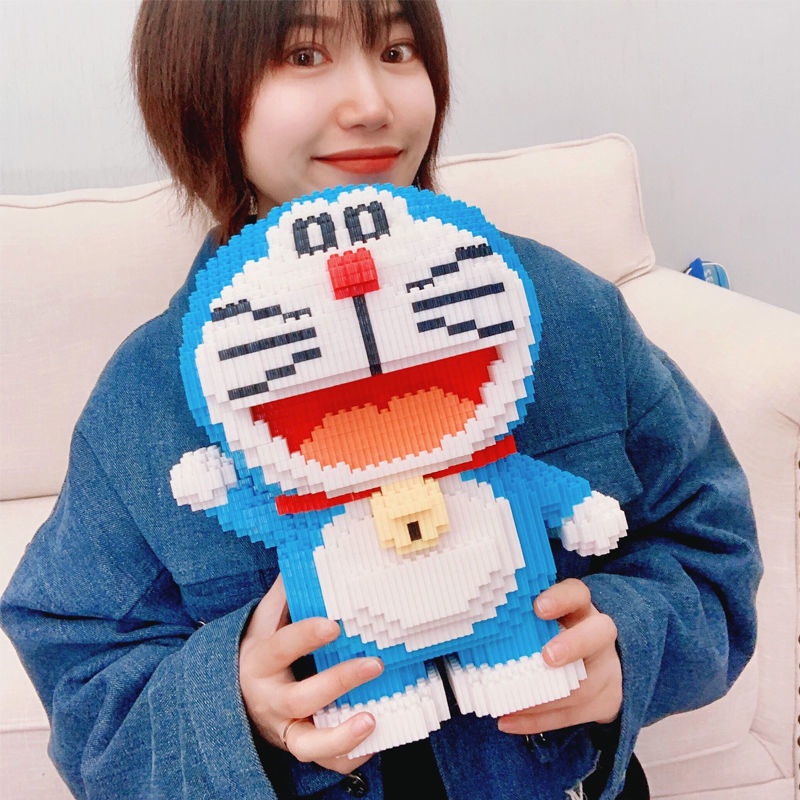 LEGO Doraemon cao Khó Adult Micro-hạt Xây Dựng Tương thích với LEGO DIY Holographic Puzzle quà tặng