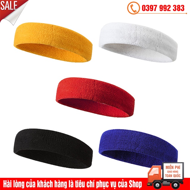Băng Đô Thể Thao Headband Cotton Mềm, Cực Thoáng Khí Đeo Trán Thấm - Chặn Mồ Hôi Chống Trượt Co Giãn Thời Trang
