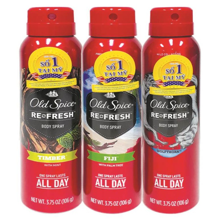 [USA] Xịt nước hoa toàn thân nam Old Spice 106g Wolfthorn | Fiji | Timber | Bearglove 150ml - Mỹ | BigBuy360 - bigbuy360.vn