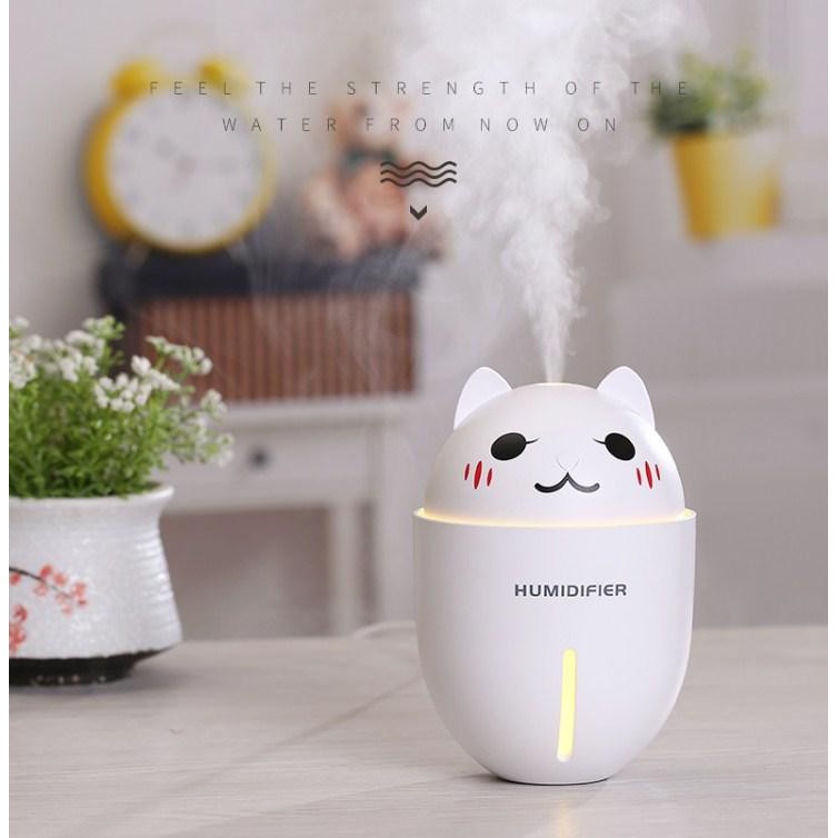 Máy phun sương tạo ẩm mini hình thú Humidifier (Tặng Đèn Led + Quạt Cổng USB)
