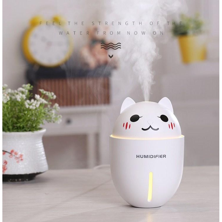 Máy phun sương tạo ẩm mini hình thú Humidifier (Tặng Đèn Led + Quạt Cổng USB)