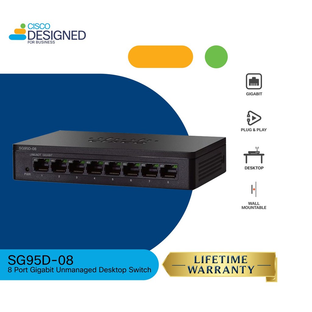 Bộ chia mạng Gigabit 8 cổng Cisco SG95D-08