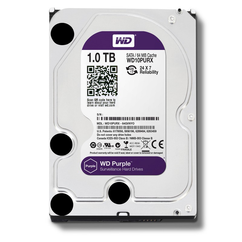 Ổ cứng HDD 1Tb Western Purple (màu tím) cho camera mới 100% bảo hành 24 tháng | BigBuy360 - bigbuy360.vn