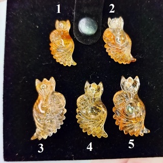 Mặt dây chuyền cửu hồ ly đuôi vũ ôm hoa màu vàng nâu lô 2