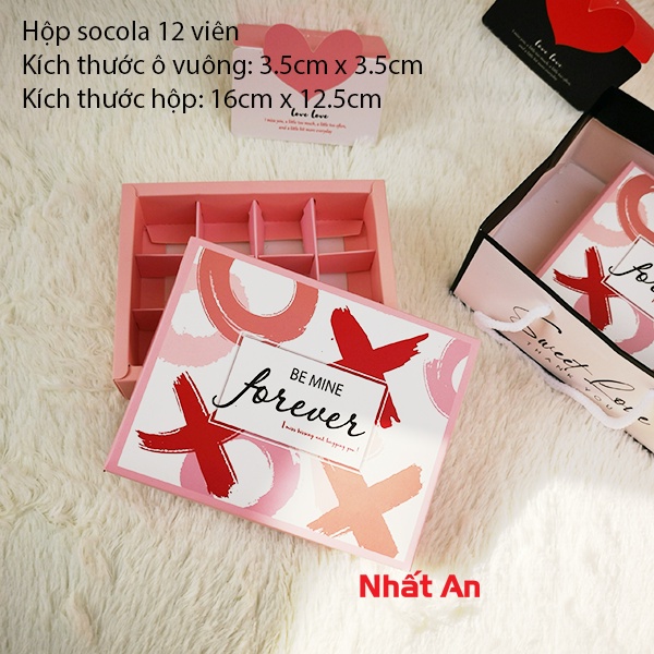 Hộp giấy đựng socola 12 viên - Set 5 hộp