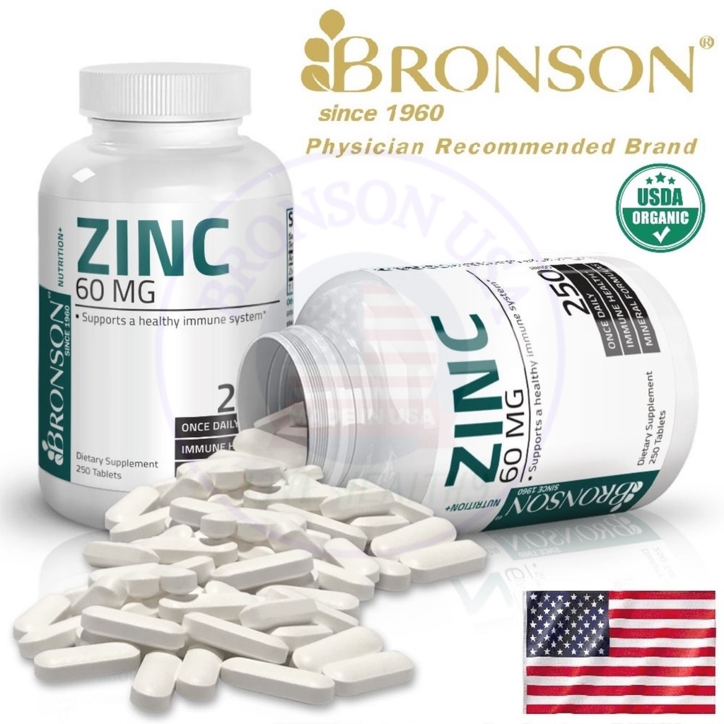 Organic Zinc For Acne 60mg - 250 viên Mỹ - Bổ sung kẽm