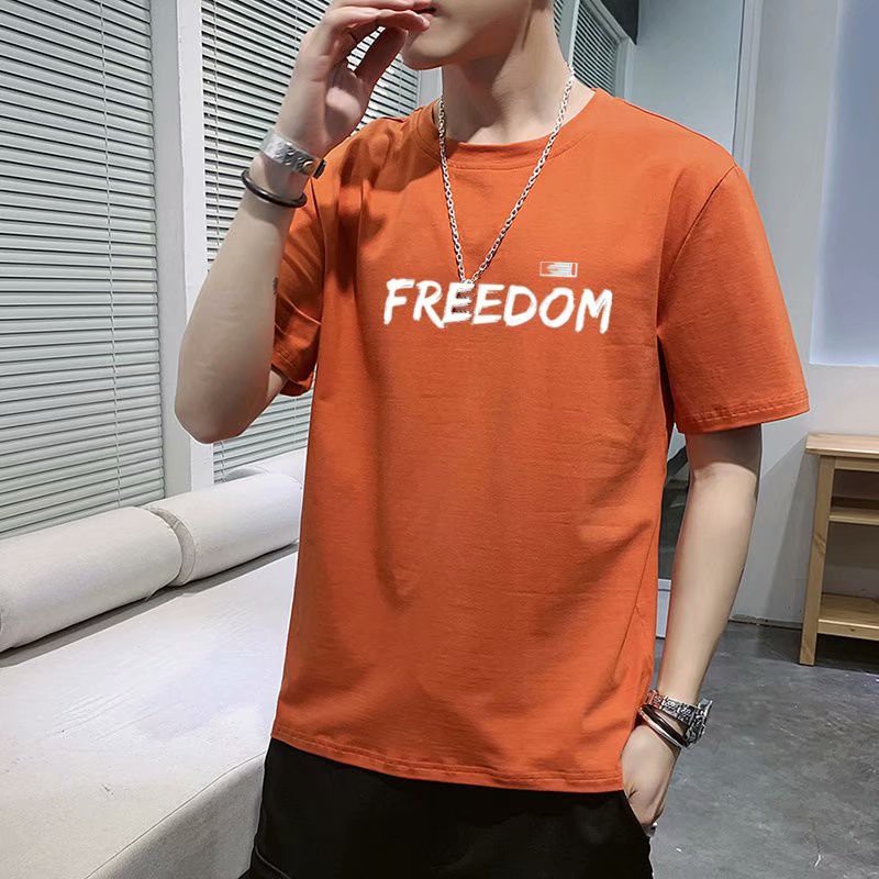 Áo Thun Nam Ngắn Tay Cổ Tròn Thời Trang Hàn 2021 Size S-4Xl