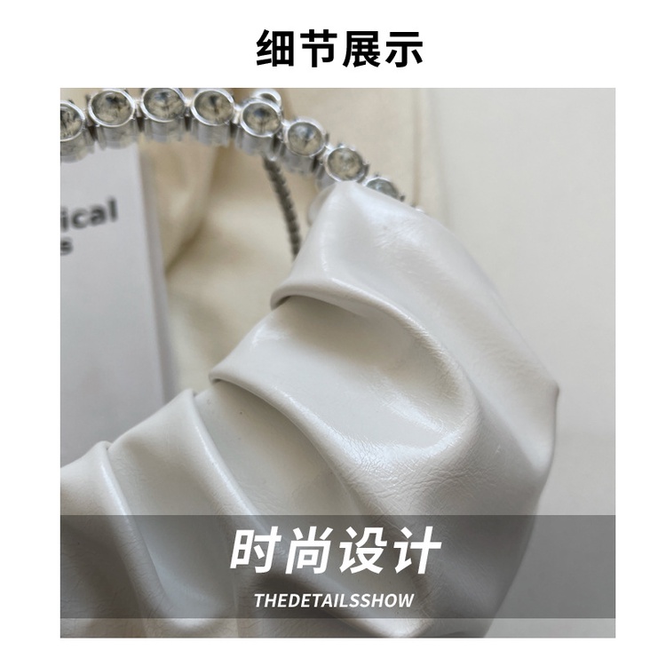 Túi đeo chéo JASMIN NOIR da PU hình đám mây đính đá xinh xắn cho nữ