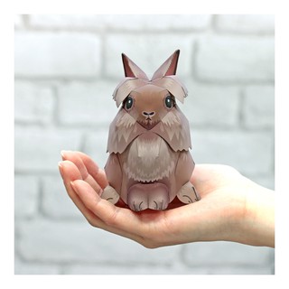 Mô hình giấy động vật thỏ Lionhead Rabbit