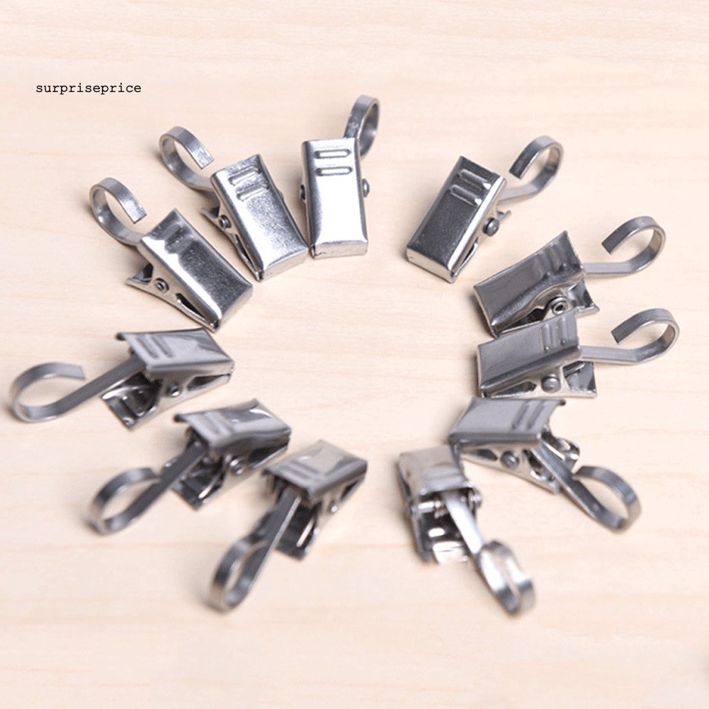 Set 10 Móc Treo Rèm Cửa Bằng Kim Loại Chất Lượng Cao