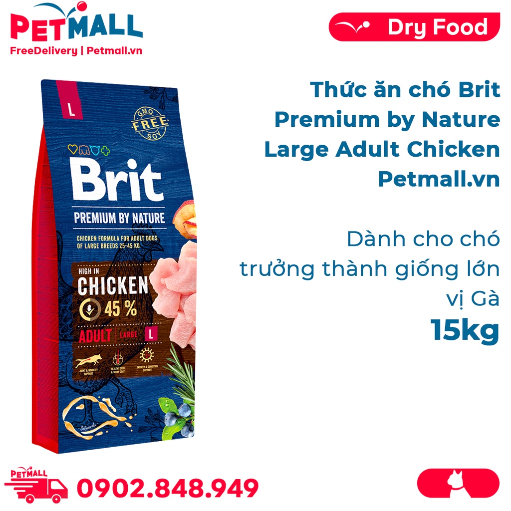Thức ăn chó Brit Premium by Nature Large Adult Chicken 15kg thumbnail