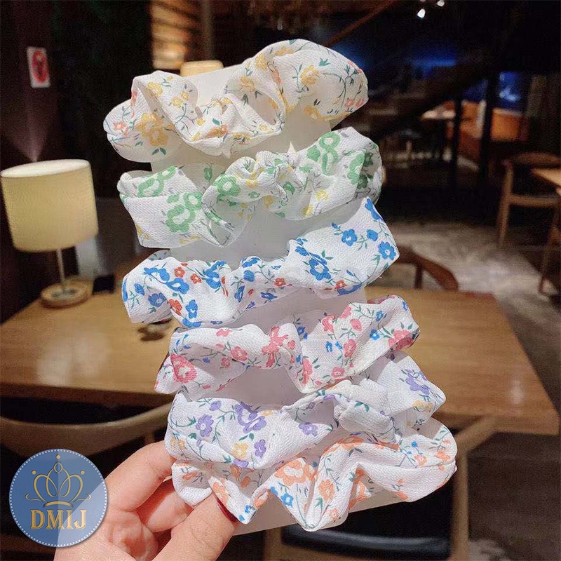 Cột tóc vải scrunchies nhiều màu dây buộc tóc scrunchies hoa nhí hàn quốc