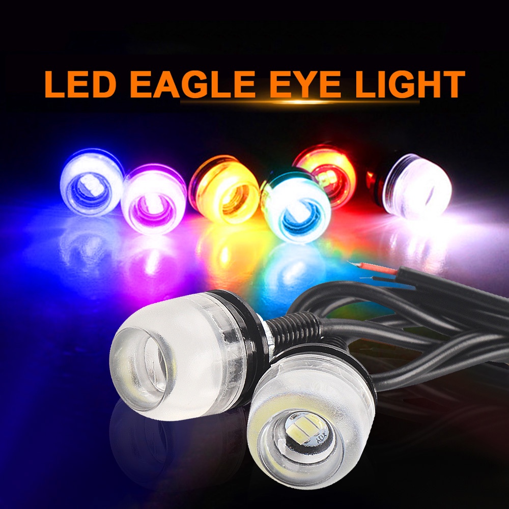 2 CÁI 12V 18MM Chống thấm nước Mắt đại bàng LED DRL Đèn sương mù Đèn báo rẽ Tín hiệu ô tô Xe máy