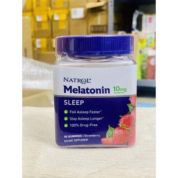 Kẹo gum hỗ trợ ngủ ngon Natrol Melatonin 10mg 90v