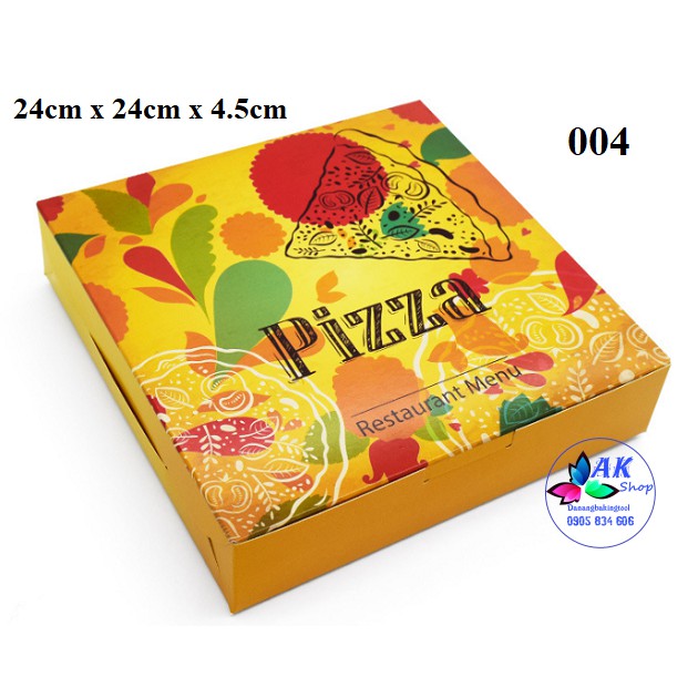 HỘP BÁNH PIZZA 24CM - VÀNG