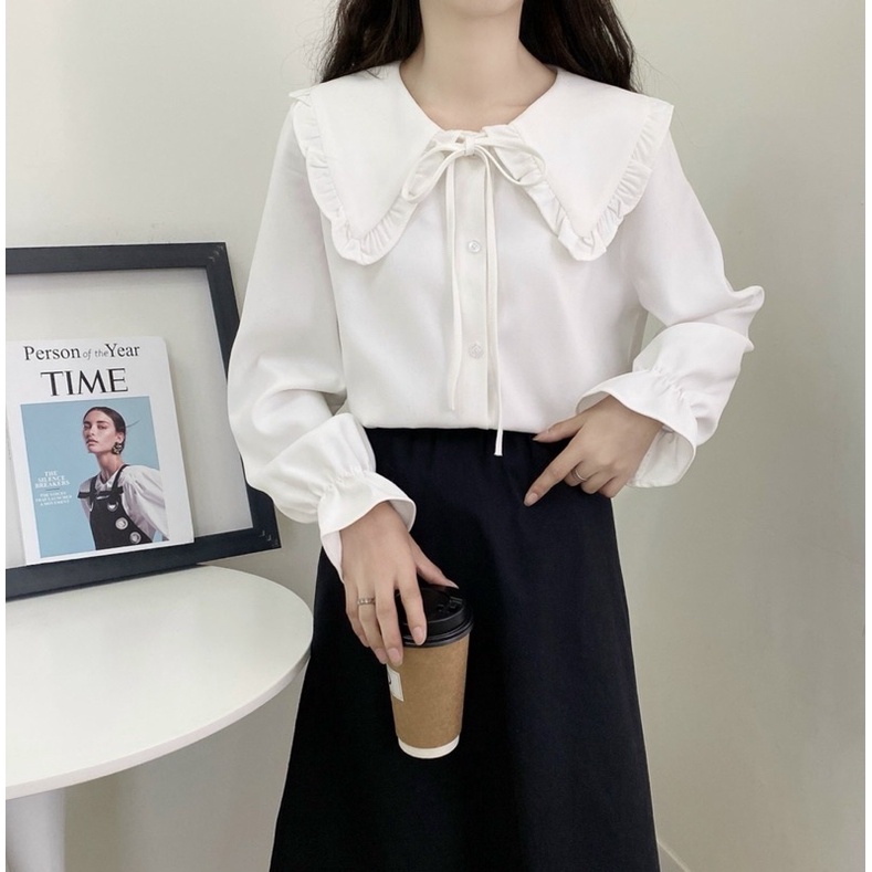 SƠ MI NHUNG TĂM CỔ SEN BÈO