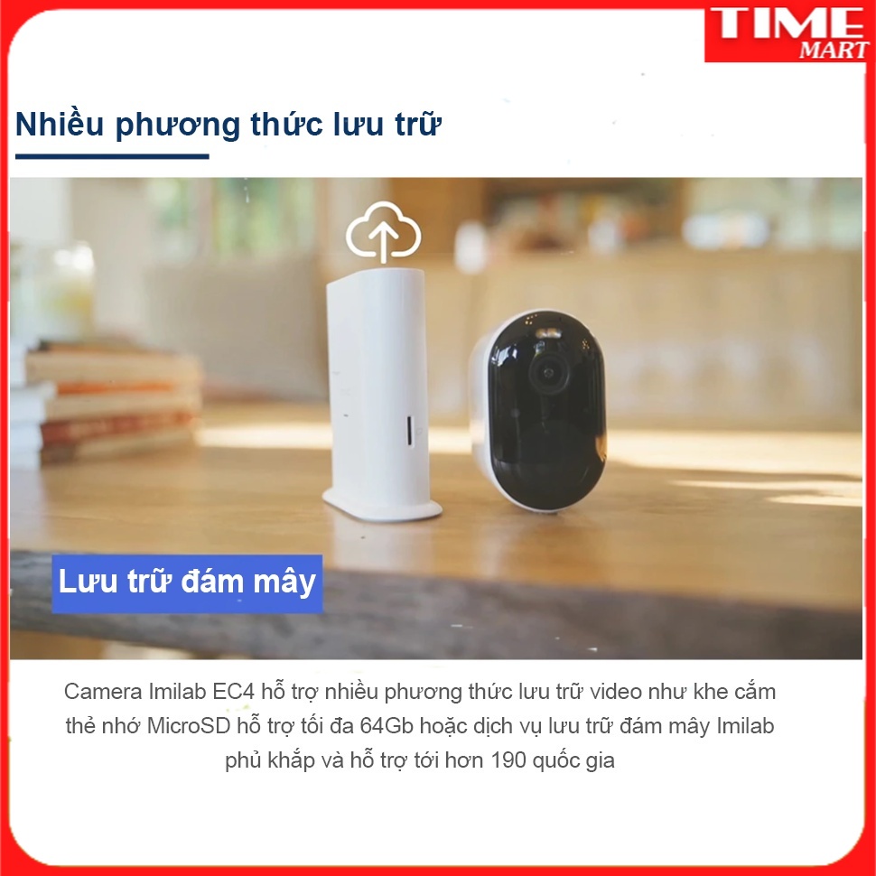 Camera ip xoay EC4 2.5K IMILAB, Lens F1.6, khả năng nhìn đêm có màu [TIME_MART siêu thị tiện ích gia đình]