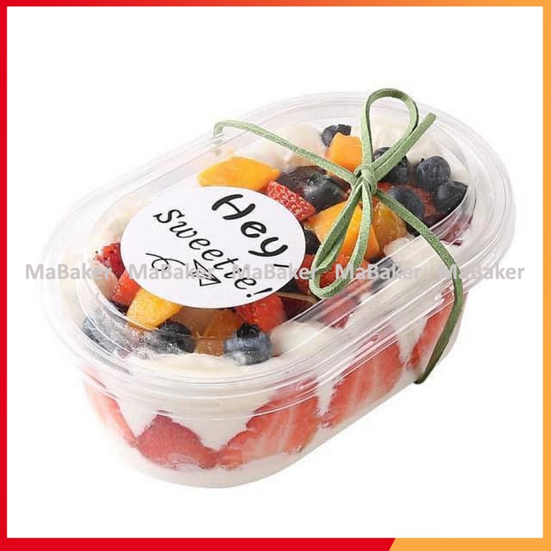 Set 10, 50 hộp nhựa, hộp pet oval HT150 đựng bánh mouse, đồ tráng miệng, tiramisu cao cấp, an toàn - Mabaker