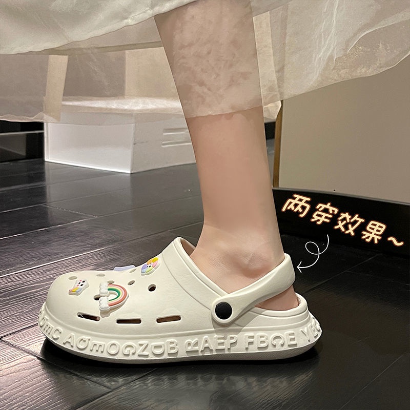 Dép Crocs Tăng Chiều Cao 5cm  - Quai Chéo Ngoài Trời