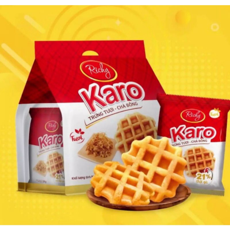 Bánh Karo trứng tươi, bánh karo chà bông bịch 6 cái