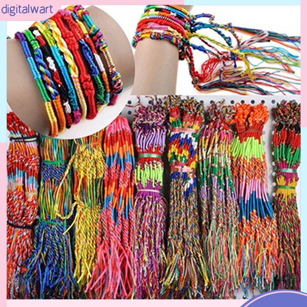 Set 20 Vòng Tay Bện Dây Nhiều Màu Sắc Thời Trang