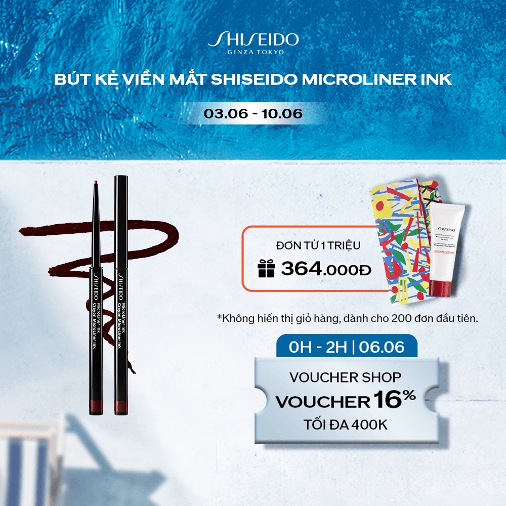 [Mã COSSD5 giảm 10% đơn 600K] Bút kẻ viền mắt Shiseido Microliner Ink 0.08g