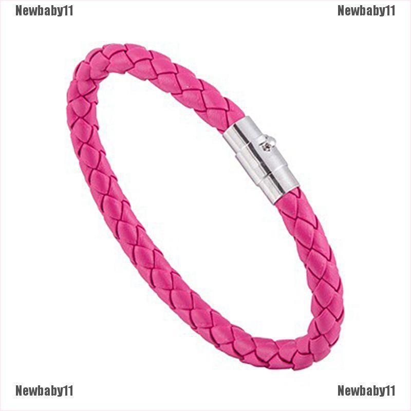 Thắt Lưng Bện Dây Da Thật Với Khóa Thép Từ Tính Cho Nam Nữ