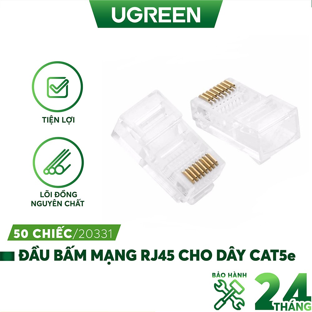 Đầu hạt mạng RJ45 UGREEN NW110 cho dây CAT5e