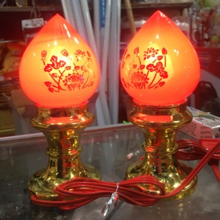 ĐÈN THỜ TRÁI ĐÀO 15cm (1 Đôi)