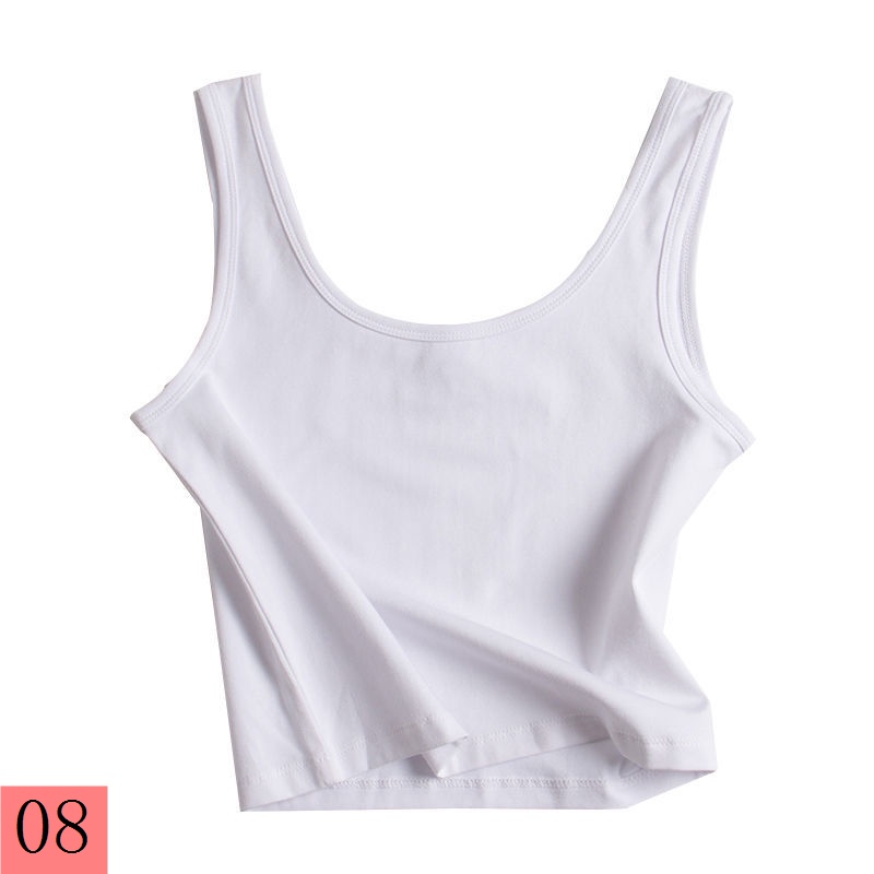 Áo Thun Cotton Sát Nách Dáng Ngắn Màu Đen Thời Trang Mùa Hè Cho Nữ