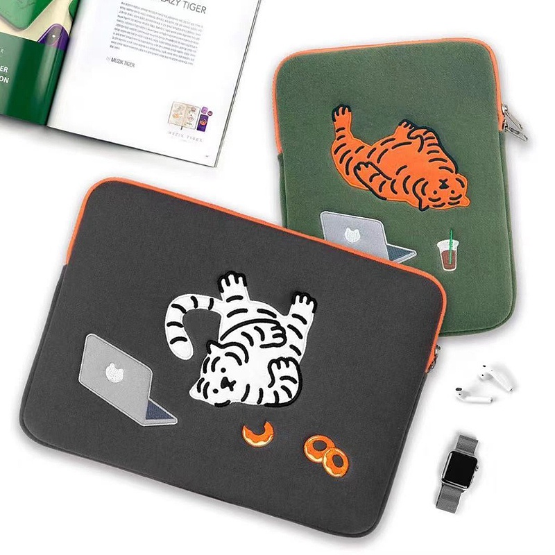 Túi đựng laptop / máy tính bảng chống trượt in hình chú hổ Muziktiger