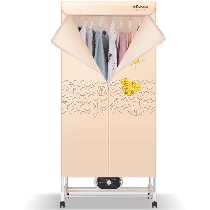 Tủ sấy quần áo 2 tầng Bear công suất 1000W khô nhanh, chống nhăn,  có bánh xe đẩy - bảo hành 12 tháng Minh Anh Store