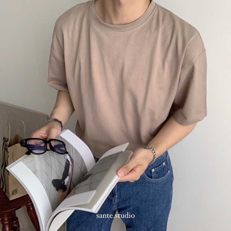 Áo thun trơn áo phông trơn nam basic cổ tròn vải cotton 2 chiều thoáng mát BY SANTÉ | BigBuy360 - bigbuy360.vn