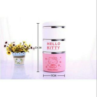 Hộp cơm giữ nhiệt 3 tầng kity, doremon