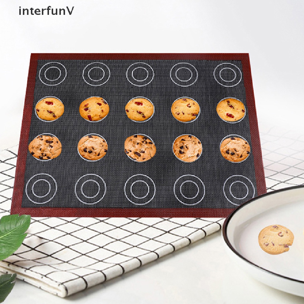 Thảm Nướng Bánh Macaron Bằng Silicon Đục Lỗ Cách Nhiệt Chống Dính 40x30