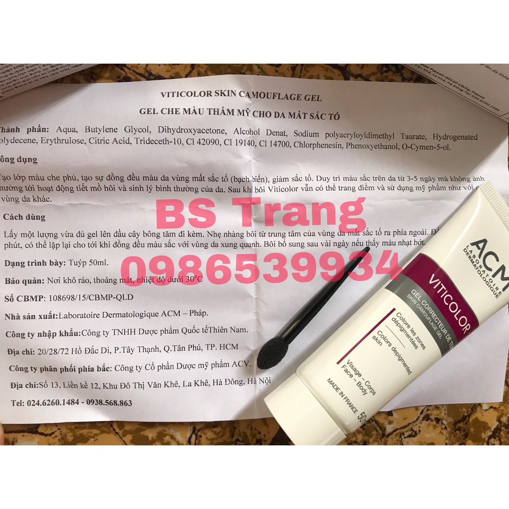 Gel che khuyết điểm cho vùng da bạch biến Vitixcolor | BigBuy360 - bigbuy360.vn