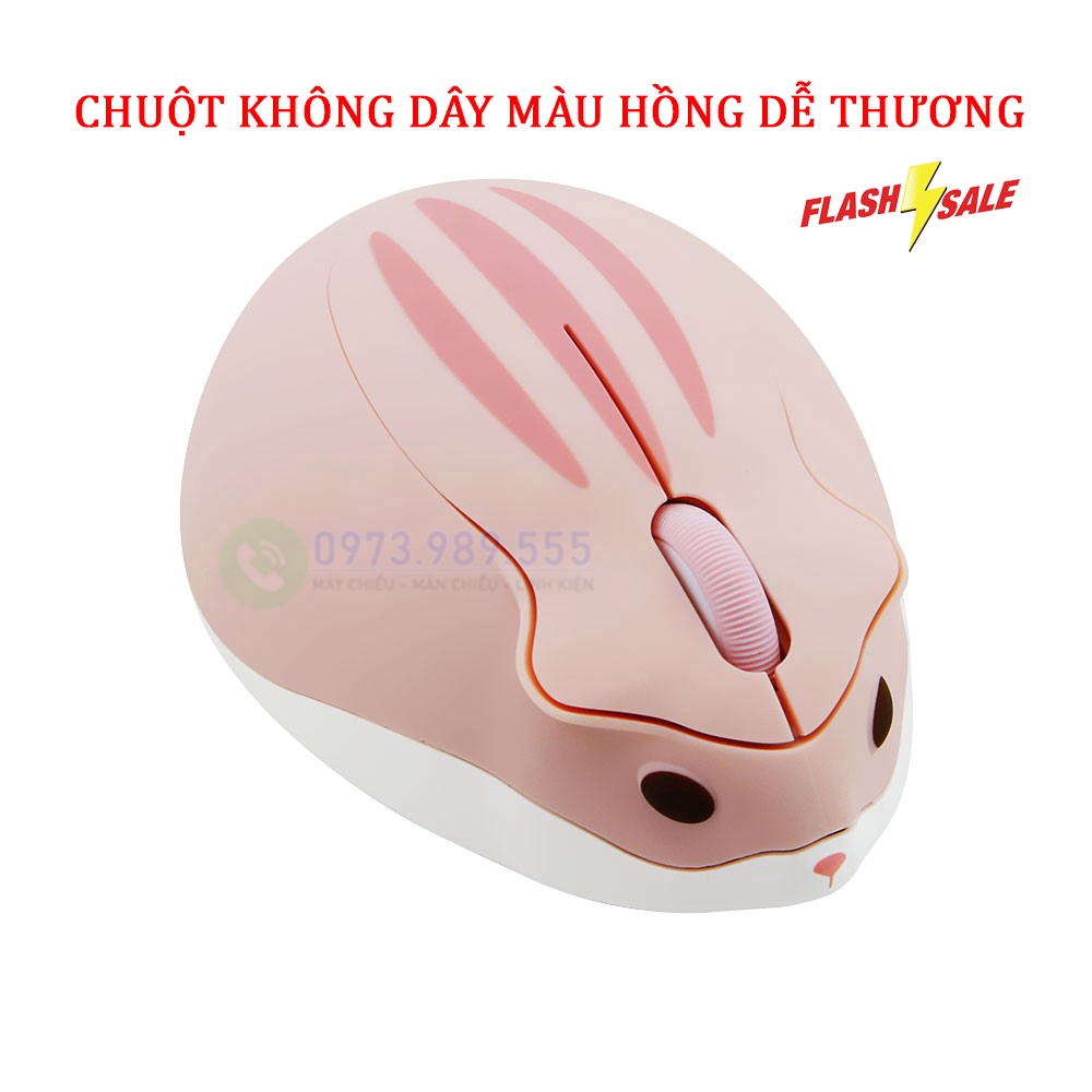 Chuột Máy Tính Không Dây Màu Hồng Kết Nối  2.4G, 1200dpi Siêu Dễ Thương Phân Phối Bởi Công Ty VICI