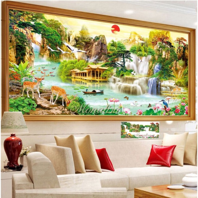 Tranh Phong cảnh 3D kt 120x60 cm ; 160x75 cm ; 200x95 cm