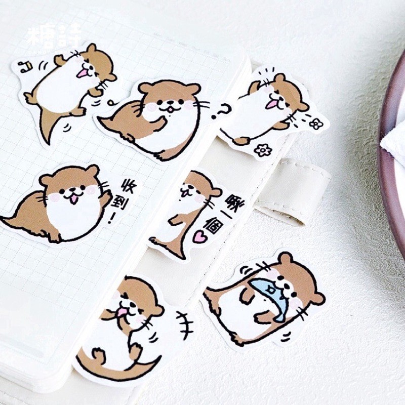 Set 10 sticker tự làm hình rái cá dễ thương để trang trí