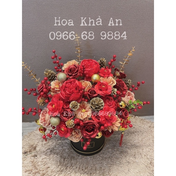 Lẵng hoa Khai Trương, Tân gia - Mẫu thiết kế Khả An - Kích thước tầm 50x50cm. Hoả tốc.