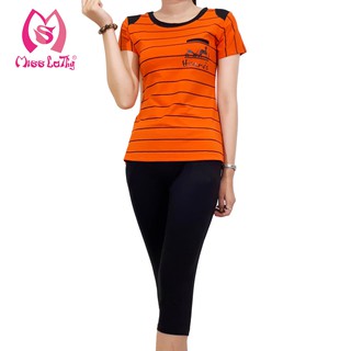 [FREESHIP từ 150k] ML021+ - Bộ mặc nhà nữ Sọc Ngựa tay ngắn quần lửng MISS LATHY