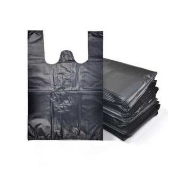 Túi xốp gói hàng hai quai xách đen bóng đẹp loại 1 - Túi xốp đen đựng rác
