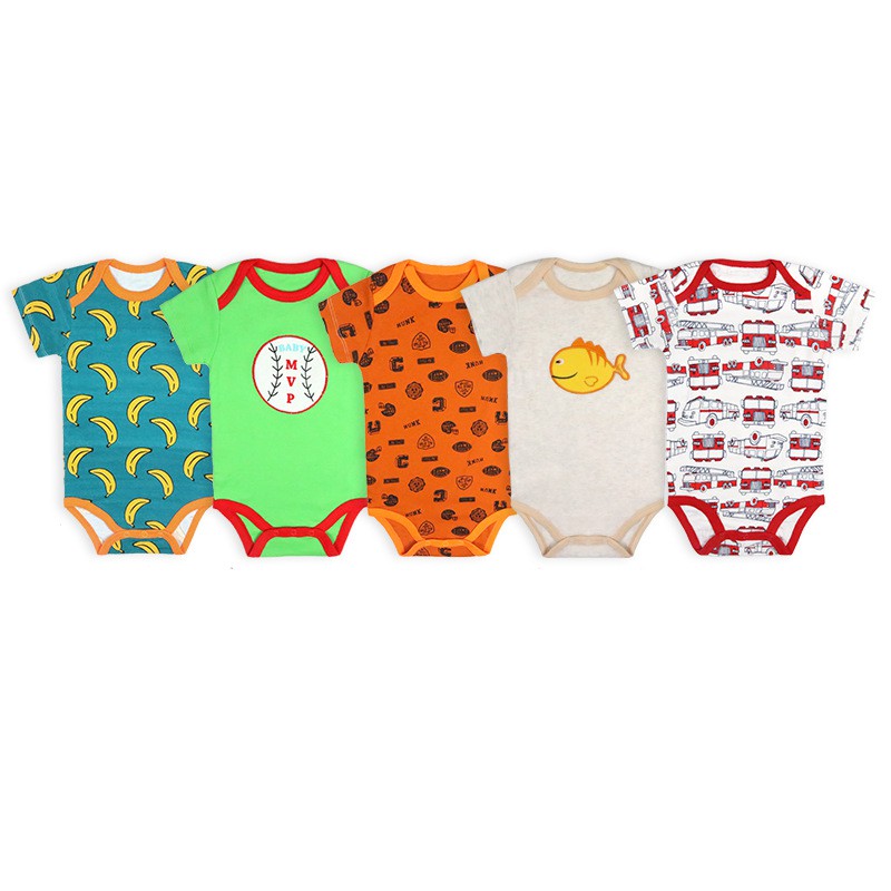 body chip cotton mềm hình xinh cho bé 6-12kg (Set 5 bộ)